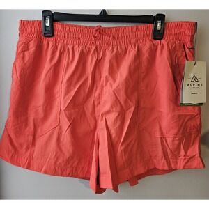 Alpine Design Woven Shorts — Women's Large Spicy Salsa Orange — Lightweight